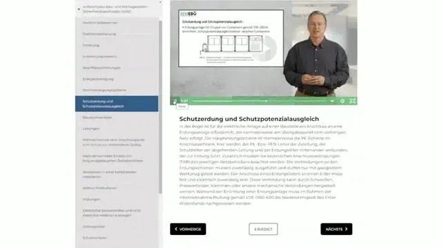 Blick in den Online-Kurs Aufbaumodul Bau & Montage
