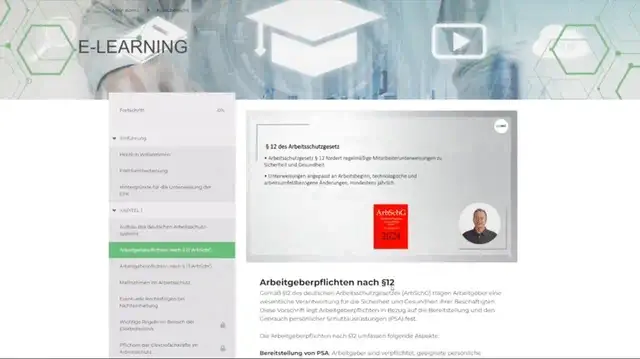 Blick in den Online-Kurs Jahresunterweisung