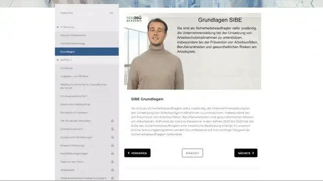 Aufnahme aus dem Kurs Weiterbildung zum Sicherheitsbeauftragten – Grundmodul