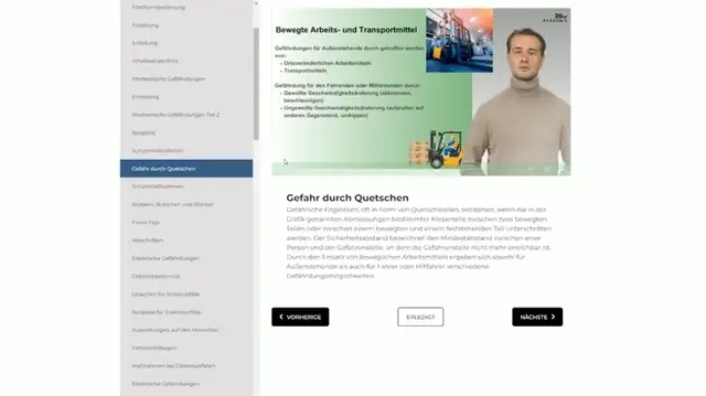 Blick in den Online-Kurs Aufbaumodul Technik