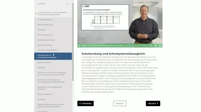 Blick in den Online-Kurs Aufbaumodul Bau & Montage