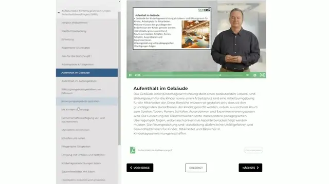 Blick in den Online-Kurs Aufbaumodul Kita