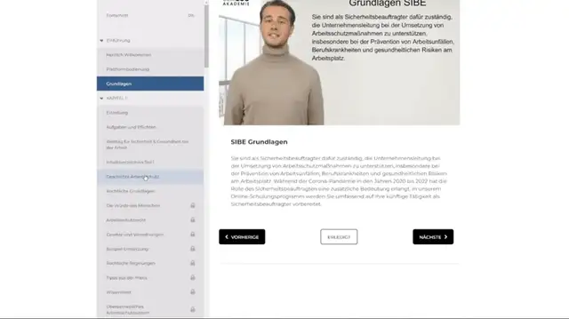 Aufnahme aus dem Kurs Weiterbildung zum Sicherheitsbeauftragten – Grundmodul